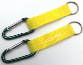 Carabiner keychain with polyester strap